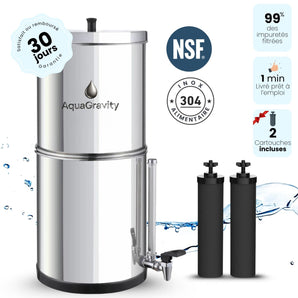 Filtre à eau gravité inox 8,5L – AquaGravity